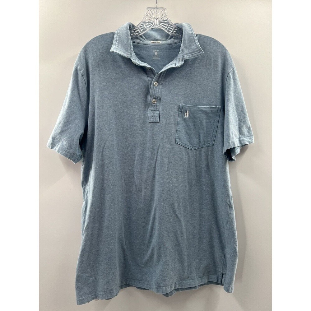 Johnnie-O Men’s Short Sleeve Slim Fit Cotton Blend Polo Cove Blue Size XL